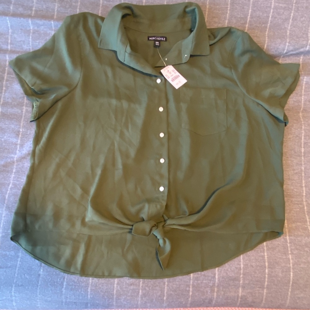 Jcrew Tie front blouse
